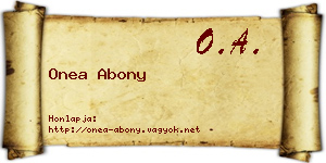 Onea Abony névjegykártya